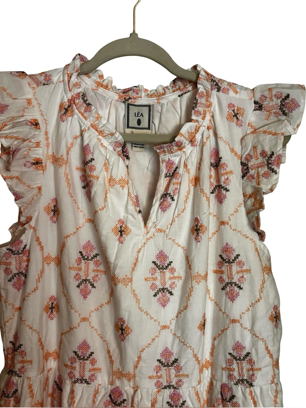 Embroidered Summer Cotton Mini Dress Size Medium NWOT - Picture 3 of 15